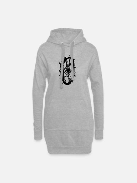 O - Sweat-shirt à capuche long Femme - gris chiné