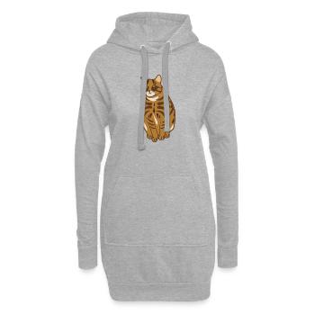 Landrassen-Katze - Hoodie-Kleid - Grau meliert - Vorne