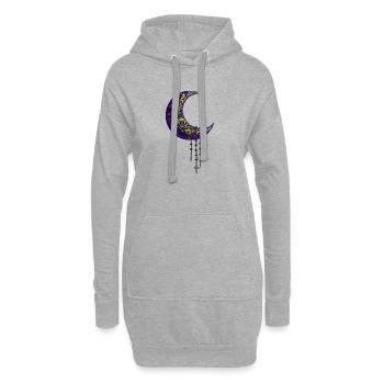 Mondsichel, Gothic motiv, schlafzimmer deko - Hoodie-Kleid - Grau meliert - Vorne