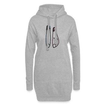 Annonce de grossesse Gémeaux - Sweat-shirt à capuche long Femme - gris chiné - Devant