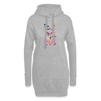 Magie des papillons - Art, couleurs et élégance - Sweat-shirt à capuche long Femme - gris chiné - Devant