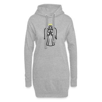 Engel-engelsfluegel-silhouette-einfach-1 - Hoodie-Kleid - Grau meliert - Vorne