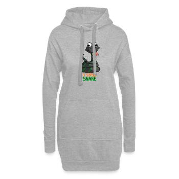 Dessin animé Serpent J’adore Serpent Animal de compagnie Serpent Serpent - Sweat-shirt à capuche long Femme - gris chiné - Devant