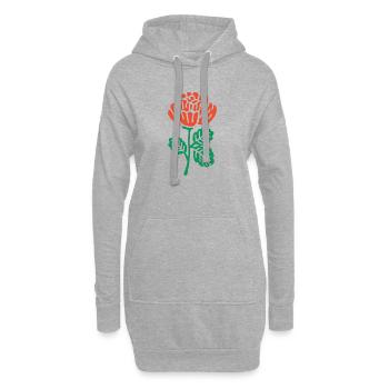 Orangene Rose Illustration - Hoodie-Kleid - Grau meliert - Vorne