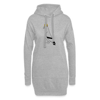 Casque de construction pour pigeons – Illustration minimale - Sweat-shirt à capuche long Femme - gris chiné - Devant