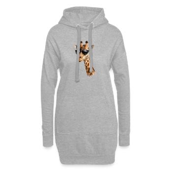 Coole Giraffe mit Sonnenbrille  - Hoodie-Kleid - Grau meliert - Vorne