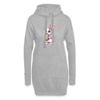 Chemise de Pâques mignonne Lapin de Pâques Cool - Sweat-shirt à capuche long Femme - gris chiné - Devant