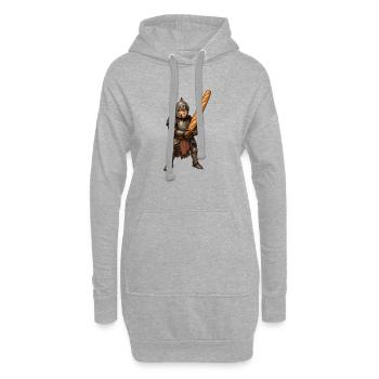 Chevalier Baguette – Pain au lieu d’Épée - Sweat-shirt à capuche long Femme - gris chiné - Devant