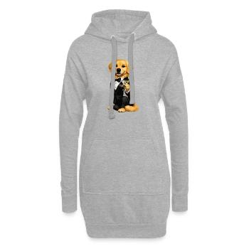 Golden Retriever James - Sweat-shirt à capuche long Femme - gris chiné - Devant