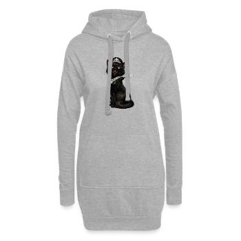 Cat Audrey - Sweat-shirt à capuche long Femme - gris chiné - Devant