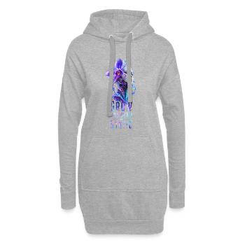 Wechse durch das Rauschen - Hoodie-Kleid - Grau meliert - Vorne
