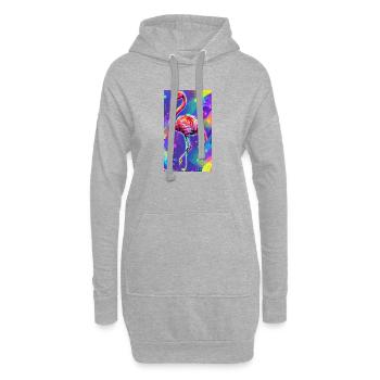 Flamingo - Hoodie-Kleid - Grau meliert - Vorne