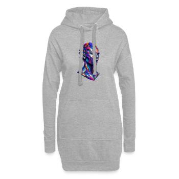 Mosaic Portrait Farbrausch - Hoodie Dress - heather grey - Front