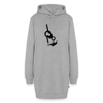 klettern bouldern felsklettern berge Bergsport - Hoodie-Kleid - Grau meliert - Vorne - AI Model Female 172 light (172cm)