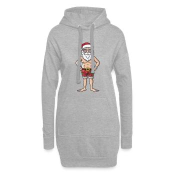 Santa Claus Holiday Santa - Hoodie Dress - heather grey - Front