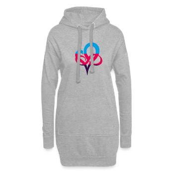 Polyamorie Flagge Infinity Heart Unendlichherz - Hoodie-Kleid - Grau meliert - Vorne