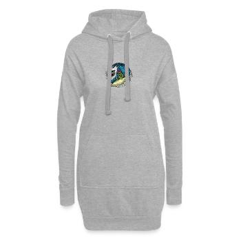 surfing surf skull the temple of surf - Hoodie-Kleid - Grau meliert - Vorne