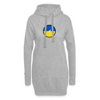 Slava Ukraini za myr - Hoodie-Kleid - Grau meliert - Vorne