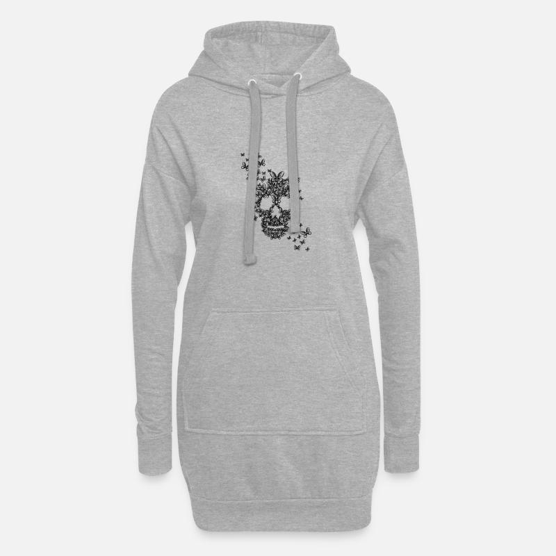 PiexSu - plotter file Butterflyskull - Hoodie Dress - heather grey