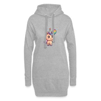 Pferd Geburtstag Comic - Hoodie-Kleid - Grau meliert - Vorne