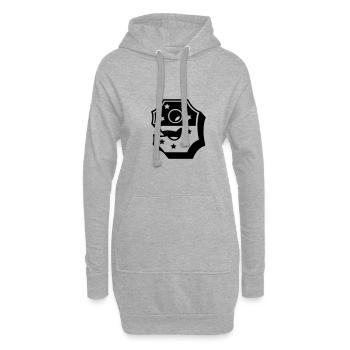 9 - Sweat-shirt à capuche long Femme - gris chiné - Devant