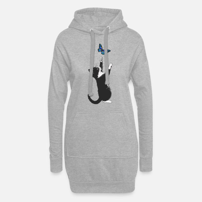 Kitty Butterfly - Hoodie-Kleid - Grau meliert