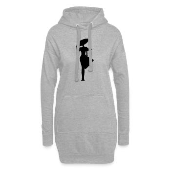 Anonym mit dem Hut - Hoodie-Kleid - Grau meliert - Vorne