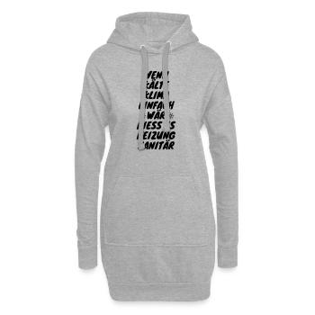 wenn Kälte Klima einfach wär - Hoodie-Kleid - Grau meliert - Vorne