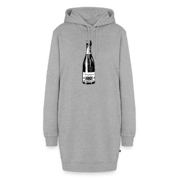 Bottle / Flasche Geschenk - Hoodie-Kleid - Grau meliert - Vorne