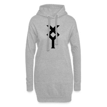 Ixylon Segelklasse Segelzeichen - Hoodie-Kleid - Grau meliert - Vorne
