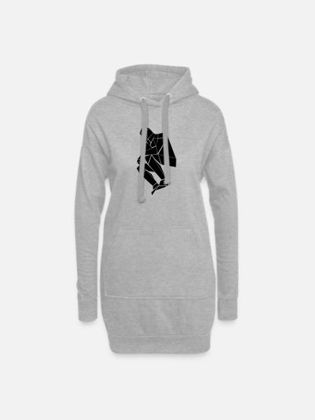 Der Denker aus Dreiecken und Vierecken - Hoodie-Kleid - Grau meliert