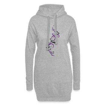 Eheringe, Hochzeit, Ehe, zwei Ringe - Hoodie-Kleid - Grau meliert - Vorne
