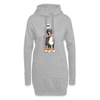 Woof Appenzeller Sennenhund - Sweat-shirt à capuche long Femme - gris chiné - Devant