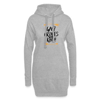 Sprüche Ganz großes Kino - Hoodie-Kleid - Grau meliert - Vorne