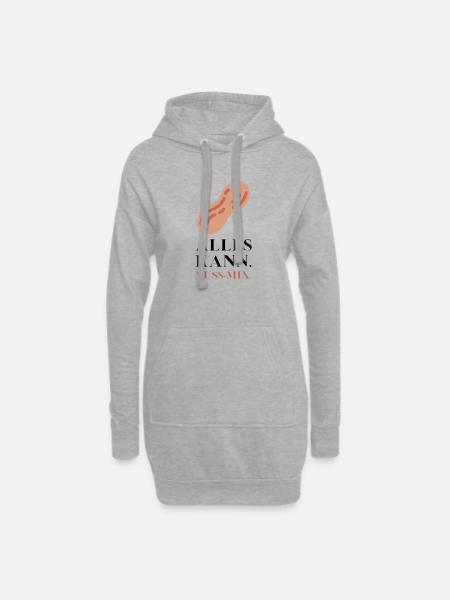 Alles kann Nuss Mix - Hoodie-Kleid - Grau meliert