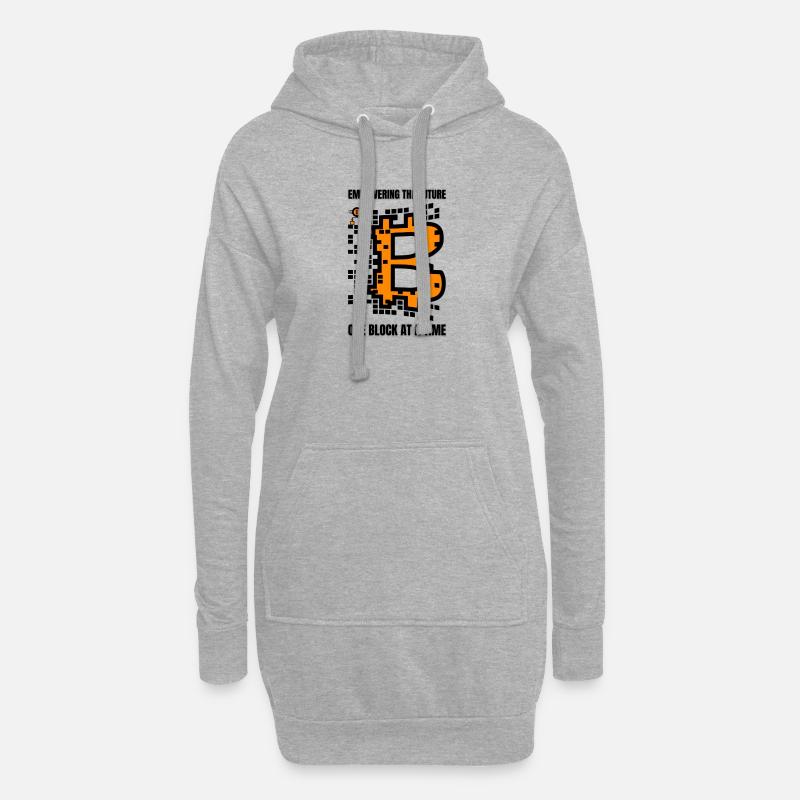 Bitcoin Blockchain Geld Geschenk Geschenkidee - Hoodie-Kleid - Grau meliert