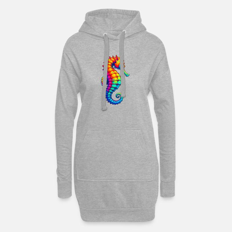Seepferdchen - Hoodie-Kleid - Grau meliert