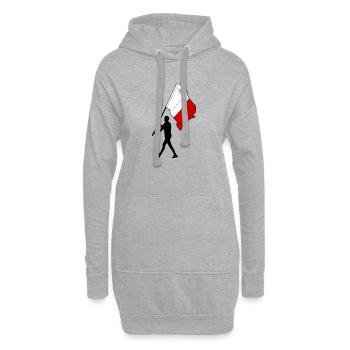 Flagge Malta Mann zu Fuß - Hoodie-Kleid - Grau meliert - Vorne