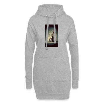 Wein 1 2 - Hoodie-Kleid - Grau meliert - Vorne