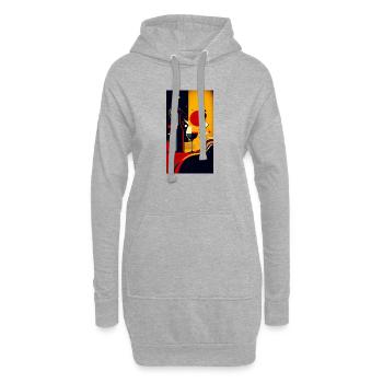 Wein 2 1 - Hoodie-Kleid - Grau meliert - Vorne