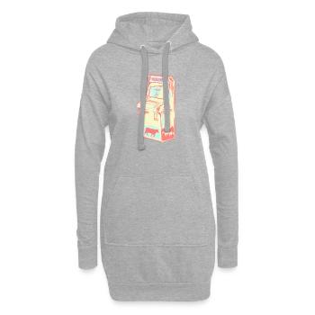 Retro Arcade Alien Kuh - Hoodie-Kleid - Grau meliert - Vorne