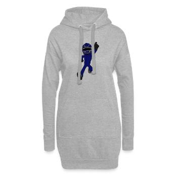 pilote de course - Sweat-shirt à capuche long Femme - gris chiné - Devant