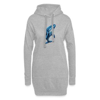 Baleine bleue Baleine Baleines bleues Baleines Chant Baleine Plongeur Baleines Océan - Sweat-shirt à capuche long Femme - gris chiné - Devant