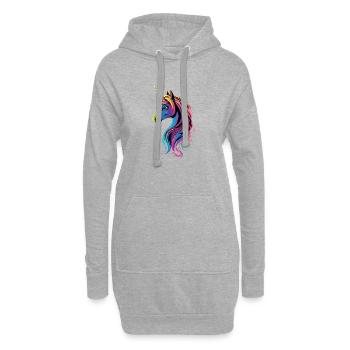 Licorne Poney Cavalier Chevaux Équitation Licornes - Sweat-shirt à capuche long Femme - gris chiné - Devant