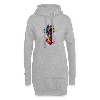 Dinde Poules Oiseaux Dinde - Sweat-shirt à capuche long Femme - gris chiné - Devant