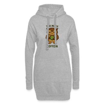 Hibou hochant la tête avec une tasse à café - Sweat-shirt à capuche long Femme - gris chiné - Devant