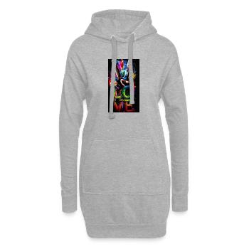 Mandala - Sweat-shirt à capuche long Femme - gris chiné - Devant
