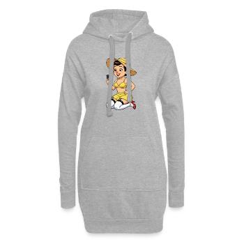 Influenceuse joyeuse - Sweat-shirt à capuche long Femme - gris chiné - Devant
