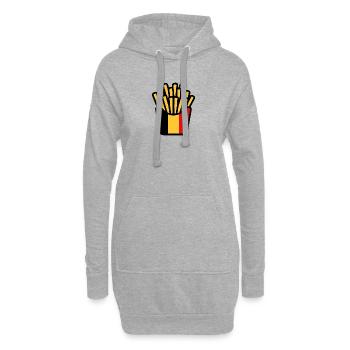 Frites Flag Pop Art - Sweat-shirt à capuche long Femme - gris chiné - Devant
