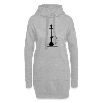 Shisha Silhouette - Sweat-shirt à capuche long Femme - gris chiné - Devant